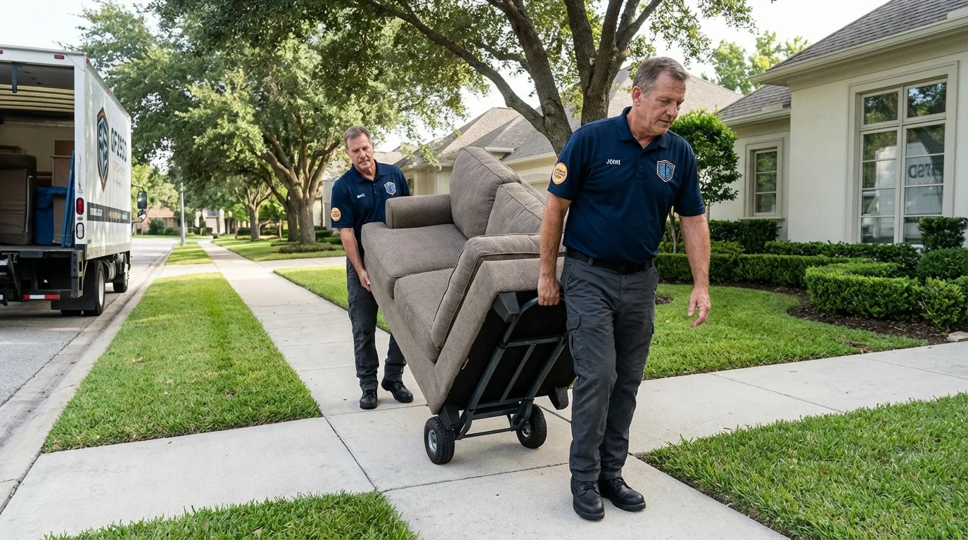 Local residential moving crew loading furniture in Hanover, NH